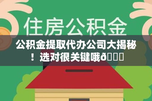 砀山公积金提取代办公司大揭秘！选对很关键哦😎